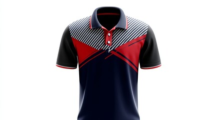 Boys polo shirt 3D image illustration for fashion design kidswear template mockup isolated on white