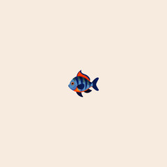 Colorful bluegill fish icon flat vector design.