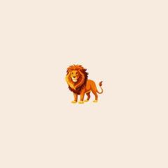 Colorful Lion icon flat vector design.