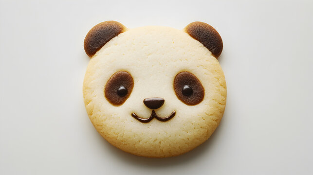 A panda cookie with a chocolate face