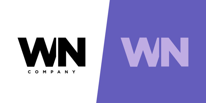 Letter W and N, WN logo design template. Minimal monogram initial based logotype.