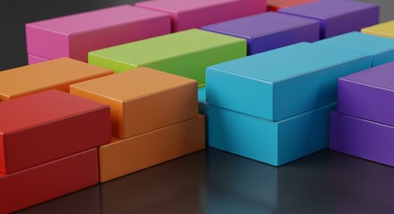 Obraz premium Colorful Stacking Blocks Abstract Background Texture and Pattern