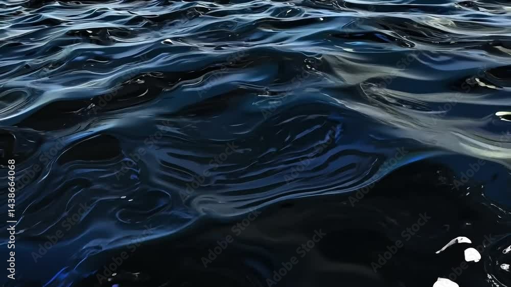 Poster the water is dark blue and has a wavy texture. it is calm and still. there are no visible objects in