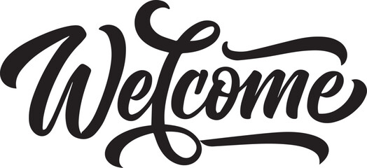 Obraz premium Welcome Cursive Text Design with Flourishes
