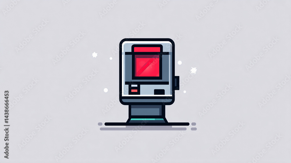 Poster ticket machine terminal icon - clean layout