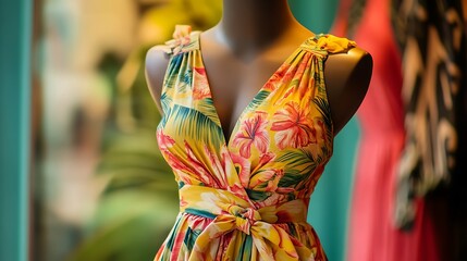 vibrant floral dress 