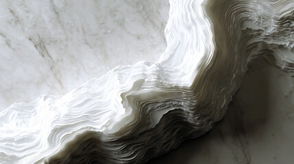 Obraz premium Topographic white layers over a marble background