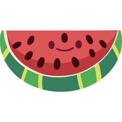 Flat Design Watermelon Slice for Summer Fruits Illustration