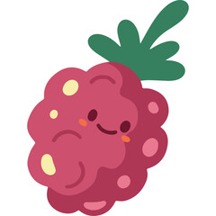 Bright and Modern Flat Style Raspberry Vector Elements
