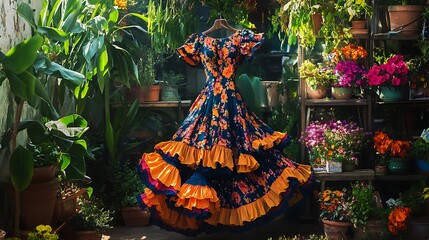 vibrant floral dress 