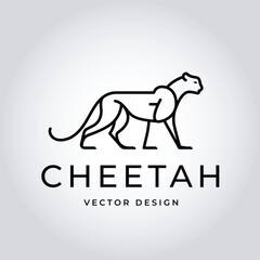 Minimalist Cheetah Logo Vector in Black &ndash; Modern Line Art Big Cat Icon for Athletic Brands, Outdoor Gear and Bold Logo Designs
