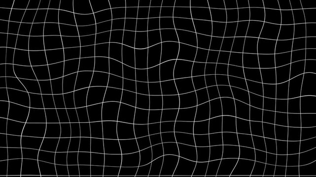 White Grid Graph Pattern with Turbulence And Black Background , Free To Use, Free Stock Video. 4K 29 fps