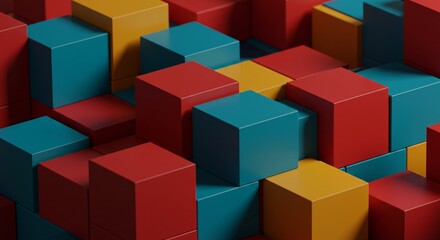 Obraz premium Abstract colorful cubes background modern geometric arrangement