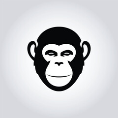 Elegant Black Chimpanzee Logo – Minimalist Vector Primate Emblem for Wildlife Conservation, Sustainable Fashion and Organic Brands
