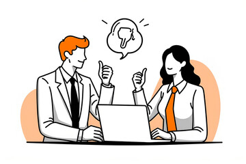 Business Illustration – Corporate Success, Teamwork, and Innovation Concept Art
