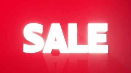 Red background with white letters that say Sale. The letters are large and bold - Powered by Adobe