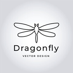 Minimal Black Dragonfly Vector Logo – Stylish Line Art Emblem for Sustainable Packaging, Artisan Brands and Eco-Friendly Companies
