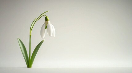 Fototapeta premium A flower in a vase on a white wall, with a single bloom in the foreground