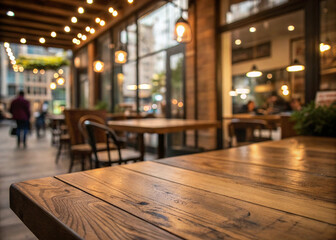 wood-table-top-with-reflect-on-blur-of-lighting-in