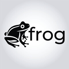 Black Line Art Frog Logo – Minimalist Vector Animal Emblem for Eco-Friendly Apparel, Organic Packaging and Adventure Brands
