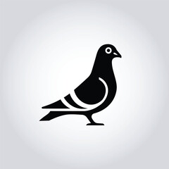 Minimalist Black Pigeon Line Art Logo – Modern Vector Bird Emblem for Nature Organizations, Urban Startups and Green Brands
