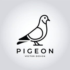 Black Pigeon Silhouette Logo – Minimalist Vector Design for Logistics Services, Eco Initiatives and Nature-Themed Projects
