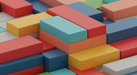 Obraz premium Abstract colorful rectangular blocks background modern design art