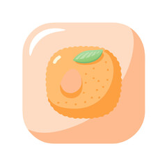 vector illustration of an apple with cream