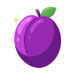 vector illustration of a plum