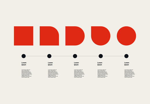 Business Transformation Infographics Template with Geometric Shapes