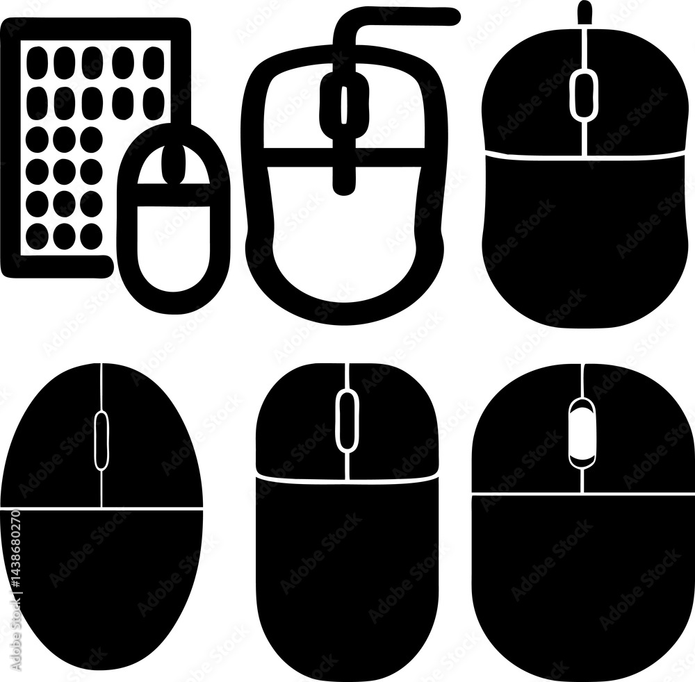 Fototapete Simple vector mouse icon in flat and outline style—easy to customize.