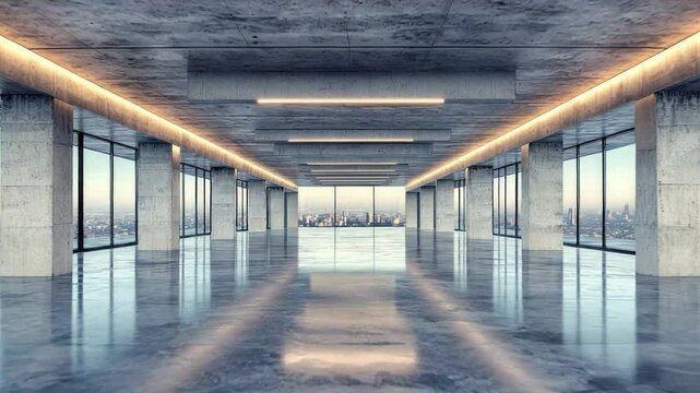 Modern empty office space interior