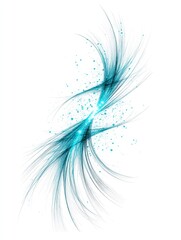 Fototapeta premium Abstract Teal Flow Sketch - A mesmerizing abstract art piece, symbolizing energy, fluidity, motion, connection, and serenity. The teal lines create a dynamic visual