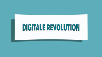 Digitale Revolution (Digital revolution) - A card isolated on light green background.