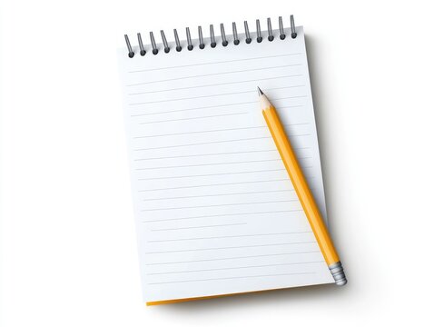 Blank notepad with a yellow pencil