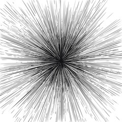 Obraz premium Abstract black and white radial burst pattern with a dynamic explosion effect. Vector illustration