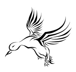 Black and White Duck or Bird Design