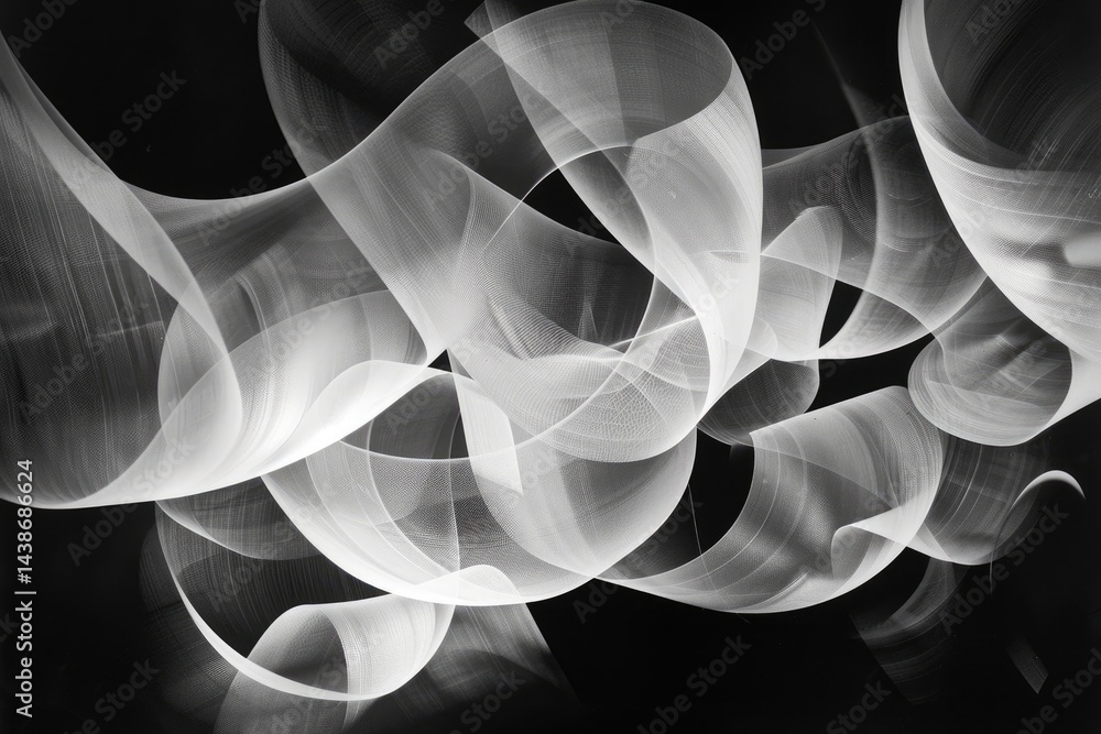 Poster abstract black and white light patterns. abstract background image of white circle overlap with blac