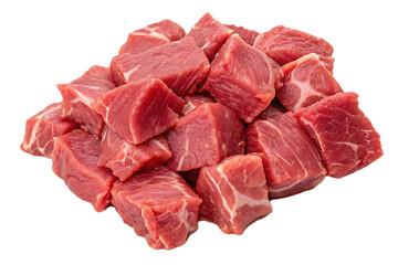 Obraz premium Fresh diced stewing beef meat