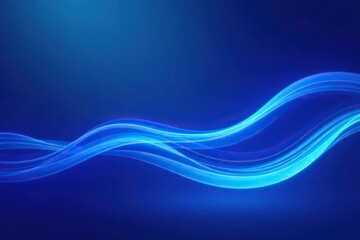 Fototapeta premium Abstract blue backdrop, vibrant neon curves glow , luminous, digital