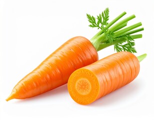 Carrots with leaves, generative AI image