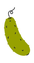 Cucumber natural vegetable hand drawn