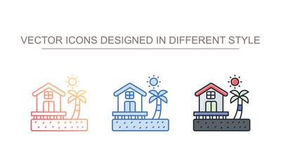 Resort icon design with white background stock illustration