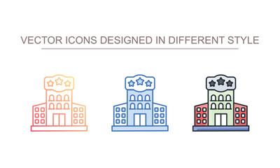 Fototapeta premium Three Star Hotel icon design with white background stock illustration