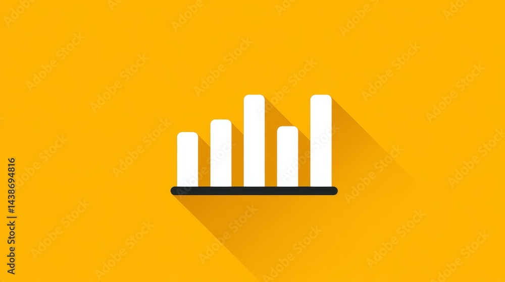 Poster data update bar graph yellow background - visual representation of data growth, progress, statistics