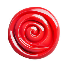 Red Spiral Candy isolated on transparent background