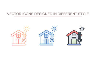 Warm House icon design with white background stock illustration