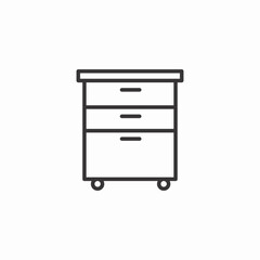 bedside drawer icon sign vector