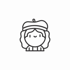 beret artist icon sign vector