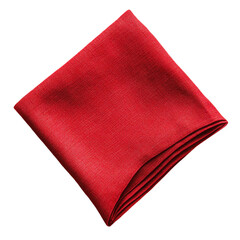 Red Fabric Napkin isolated on transparent background